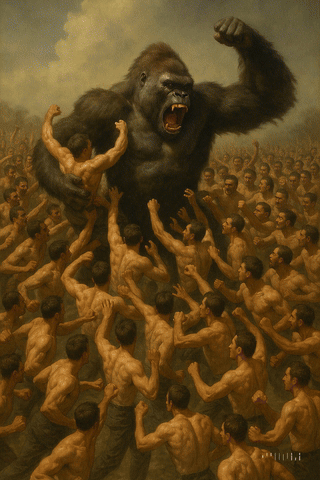 Gorilla vs 100 Men GIF 4